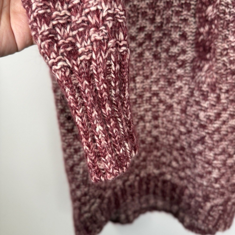 Victoria's Secret Knit Sweater Burgundy White XS Long Sleeve - Picture 2 of 5
